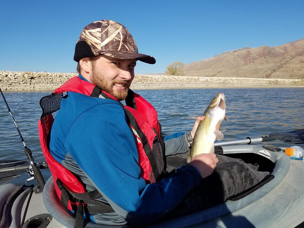 Fishing in a kayak